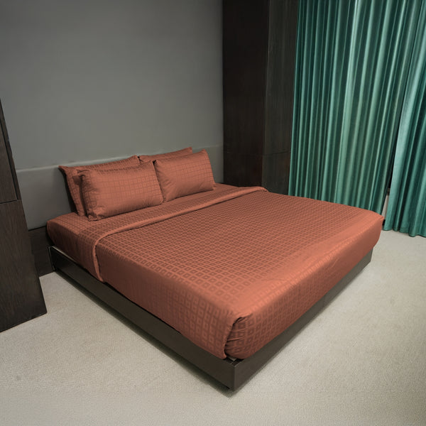 Auburn, 300TC, Check in Checks Bedsheet Set