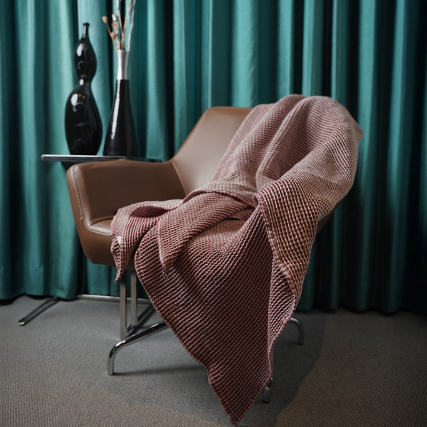 Burgundy Waffle Throw Blanket