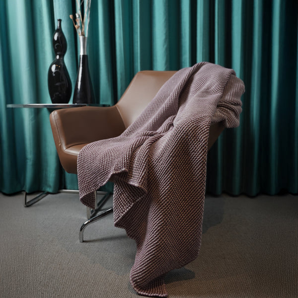 Purple Waffle Throw Blanket