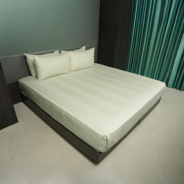 Meadow Mist, 300TC, Stripes Bedsheet Set