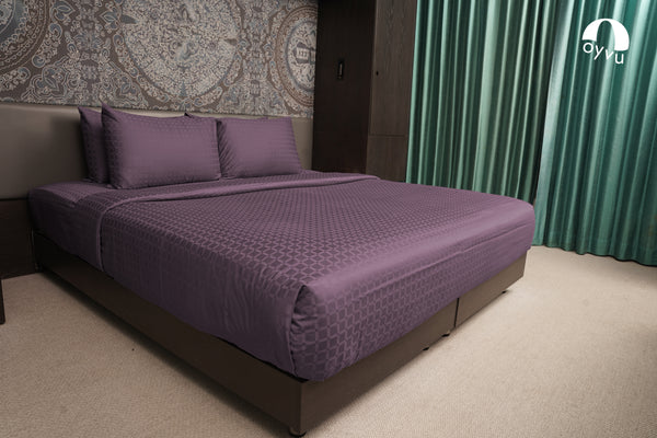 Arctic Dusk, 400TC, Signature Checks Bedsheet Set