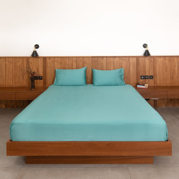 Dusty Turquoise, Vegan Silk Bedsheet Set