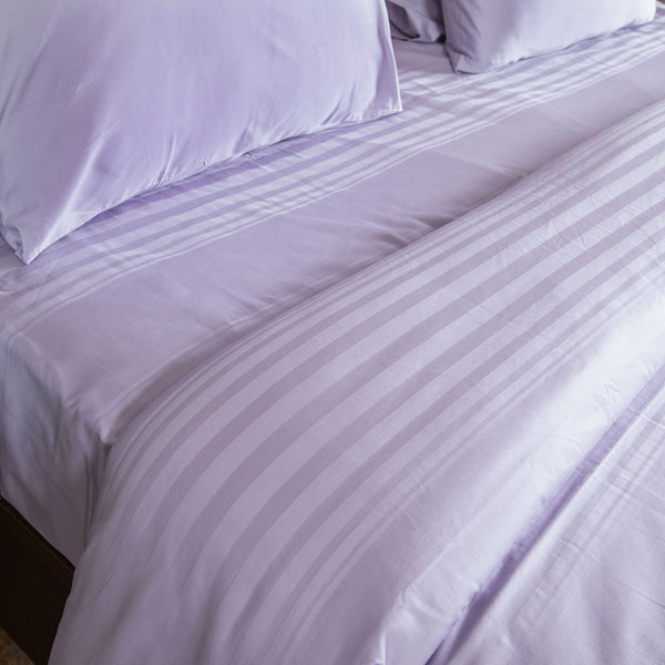 Lavender Aura Duvet Cover, 300TC, Horizontal Stripes