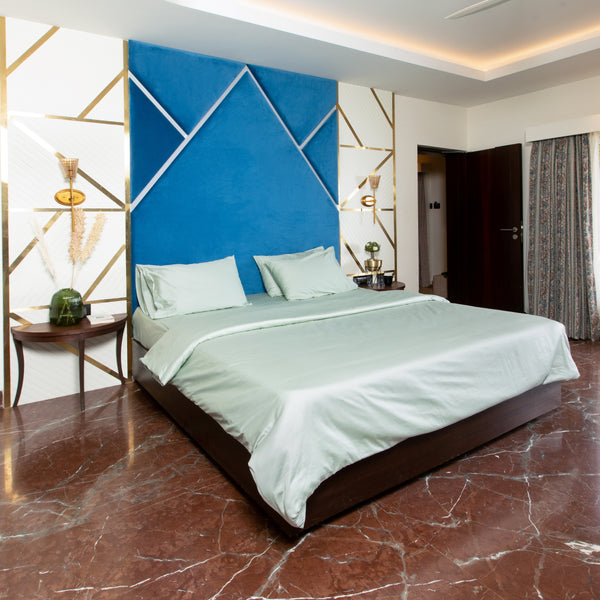 Frosty Green, 500TC Bedsheet Set