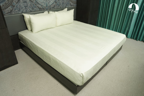 Meadow Mist, 300TC, Stripes Bedsheet Set