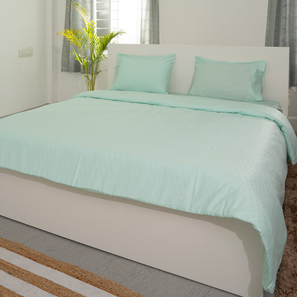 Moonlight Jade, 300TC, Step Design Bedsheet Set