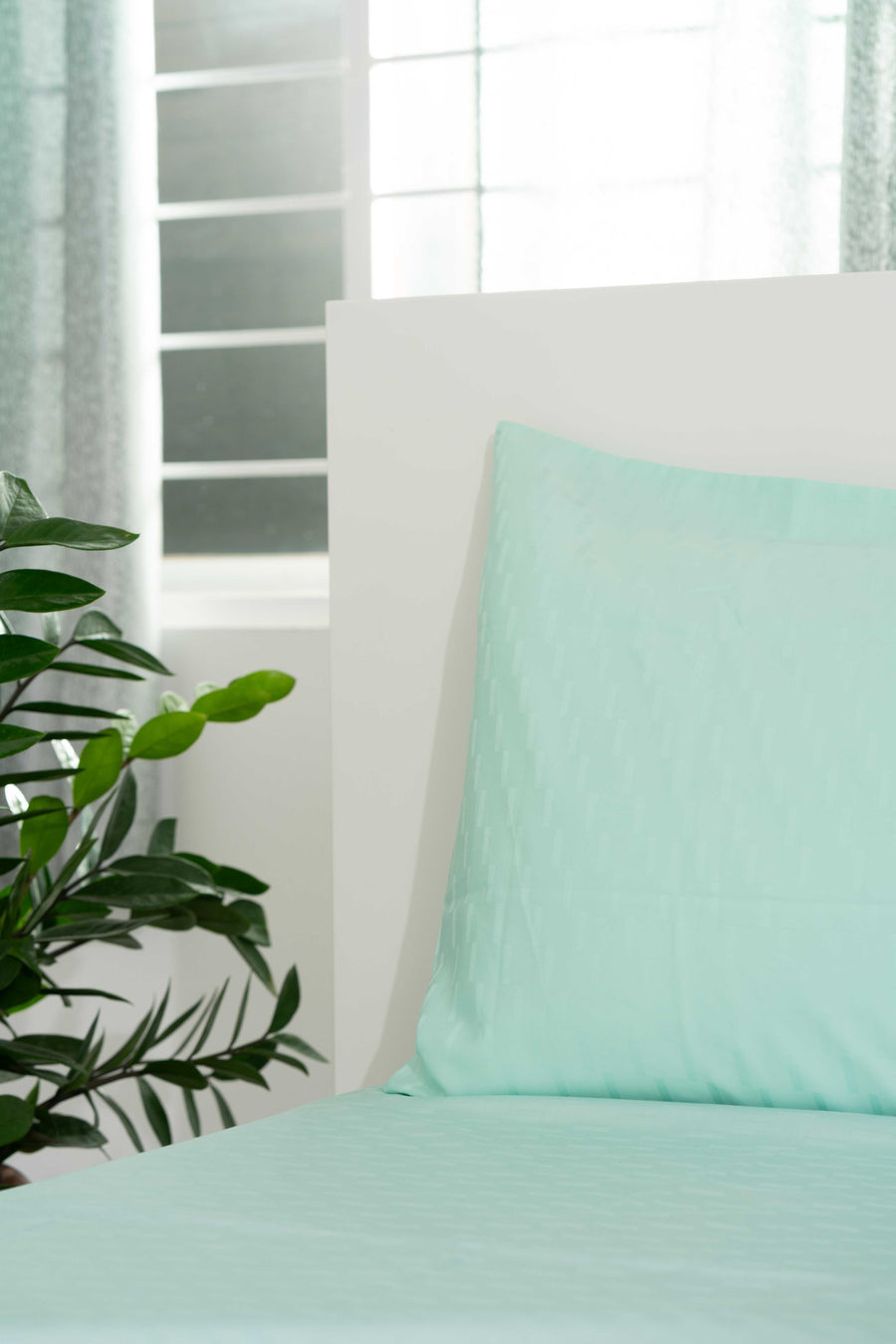 Moonlight Jade, 300TC, Step Design Bedsheet Set