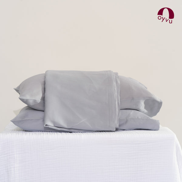 Silver Sconce, Vegan Silk Pillow Cover, 300 TC