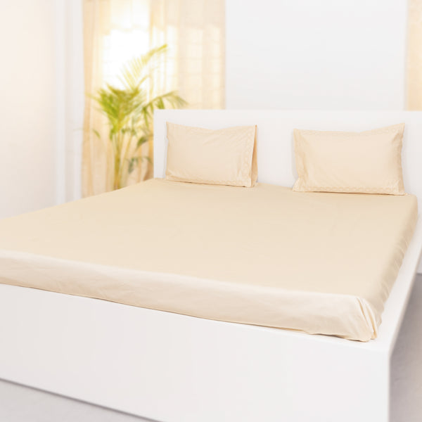 Signature Embroidery on Wood Ash, 700 TC, Bedsheet Set