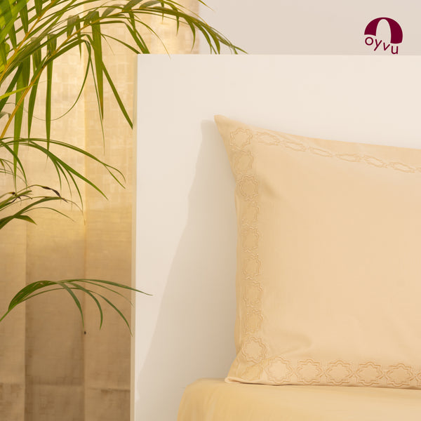 Signature Embroidery on Wood Ash 700 TC, Pillow Cover